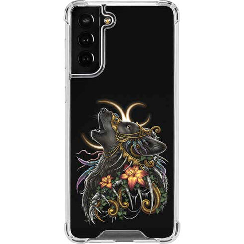 Wolf Howling by Sarah Richter Galaxy S21 FE Clear Case
